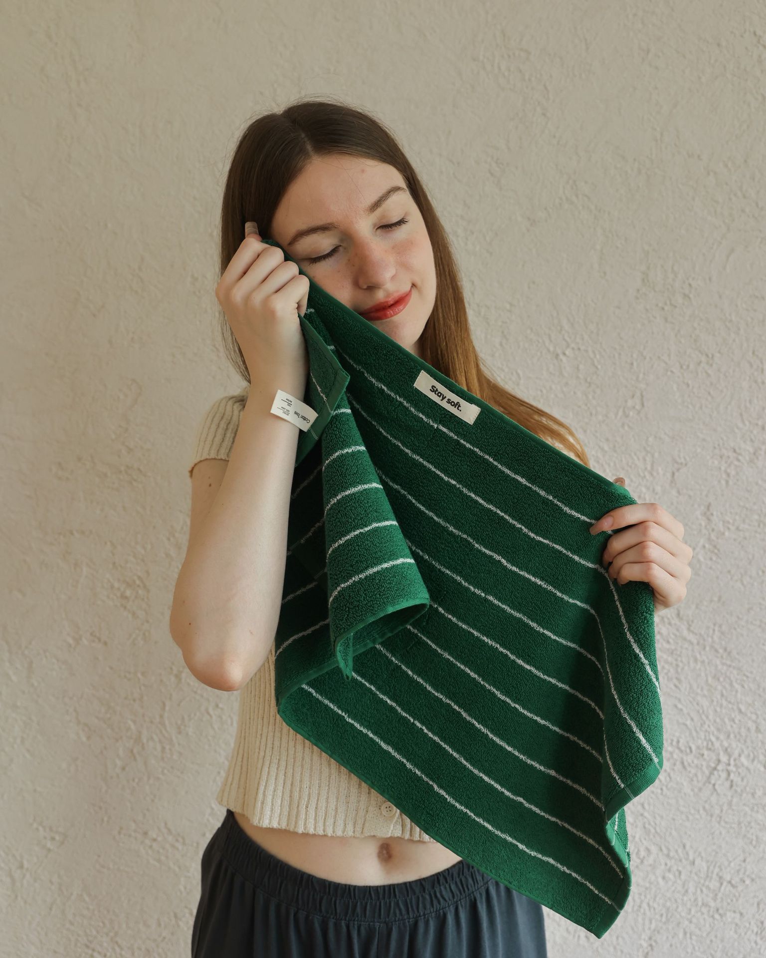 New autumn and winter fine-striped color-blocked towels, combed pure cotton adult absorbent bath towels, color-blocked striped adult towels pic 14