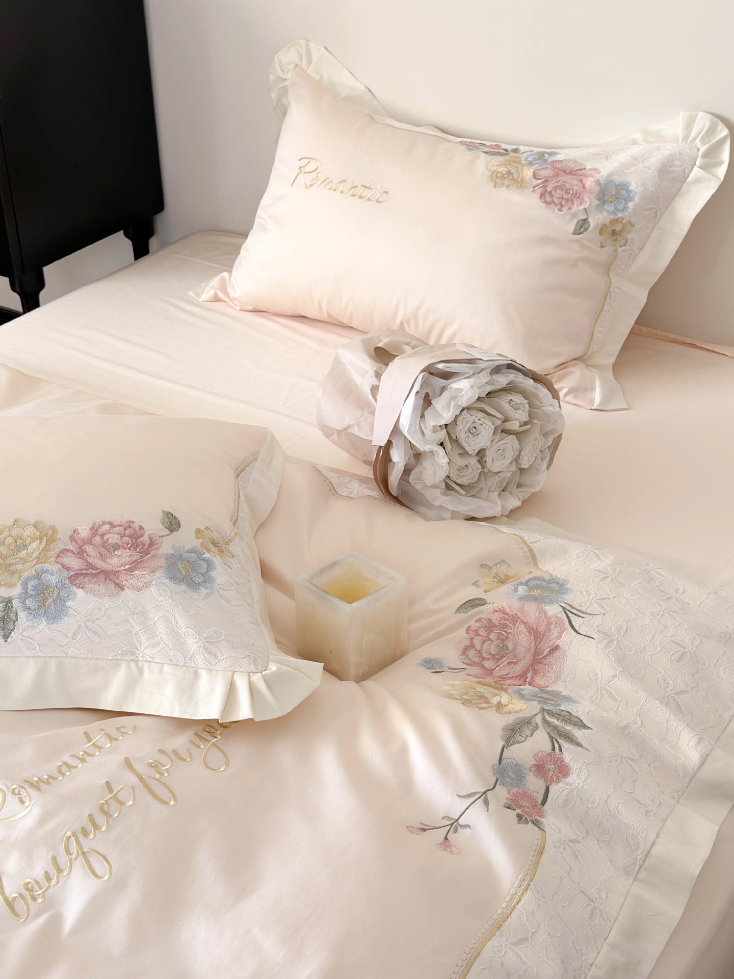 French country-style floral embroidery bedding, high-end feel, Australian cotton pure cotton long-staple cotton four-piece set pic 16