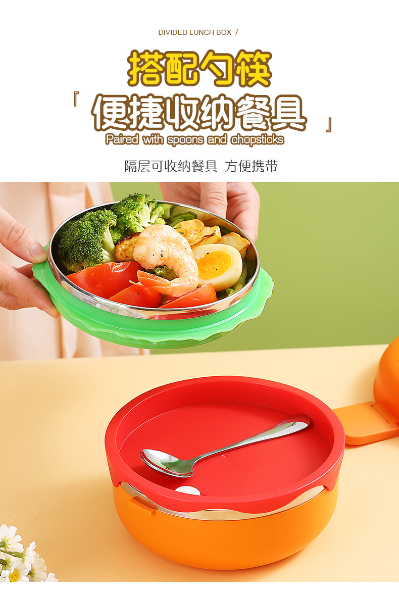 创意巨无霸带扣汉堡便当盒儿童野餐盒学生上班族双层分格午餐饭盒 pic 9