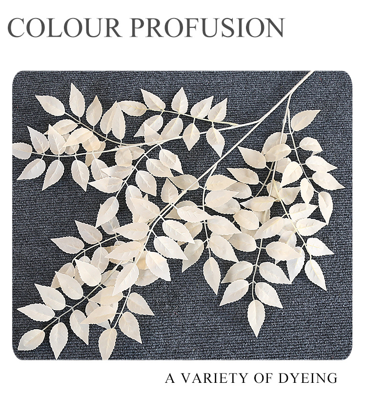 仿真凌霄叶绿植婚庆软装榕树叶绢花森系花排办公文化园艺装饰品详情7