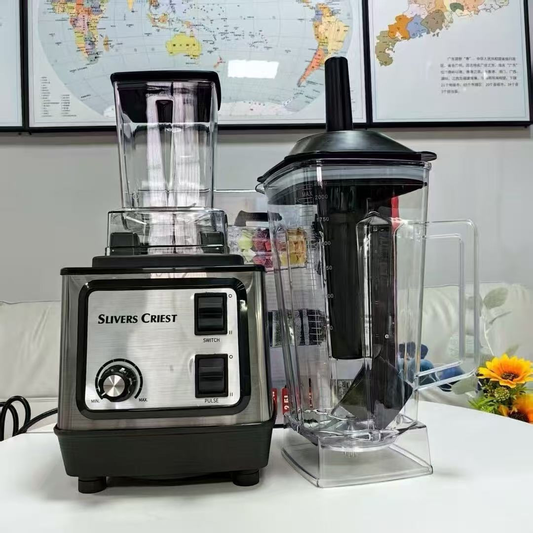 Cross-border export silent food processors, commercial double-cup high-power fruit and vegetable juicers, smoothie makers, household blenders pic 1