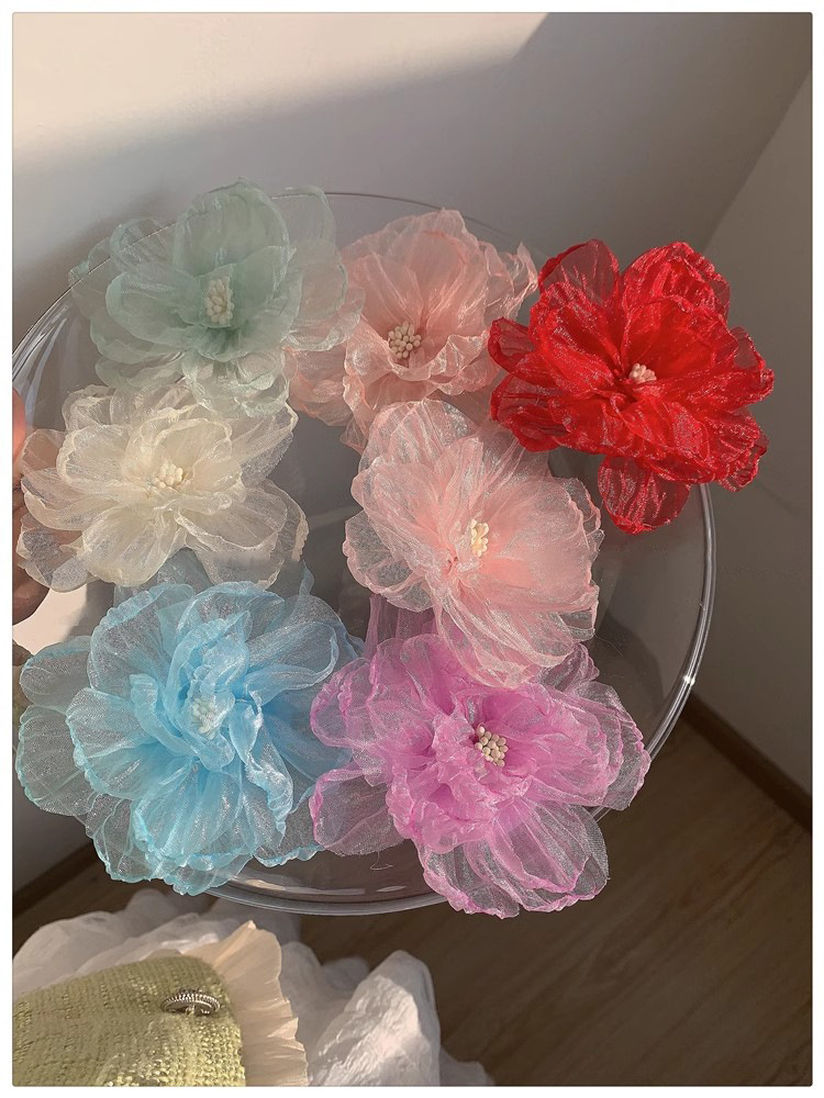 The color is super spring-like ~ Vacation-style large flower hair clip, side clip, new 2024 bangs hair accessory for women pic 13
