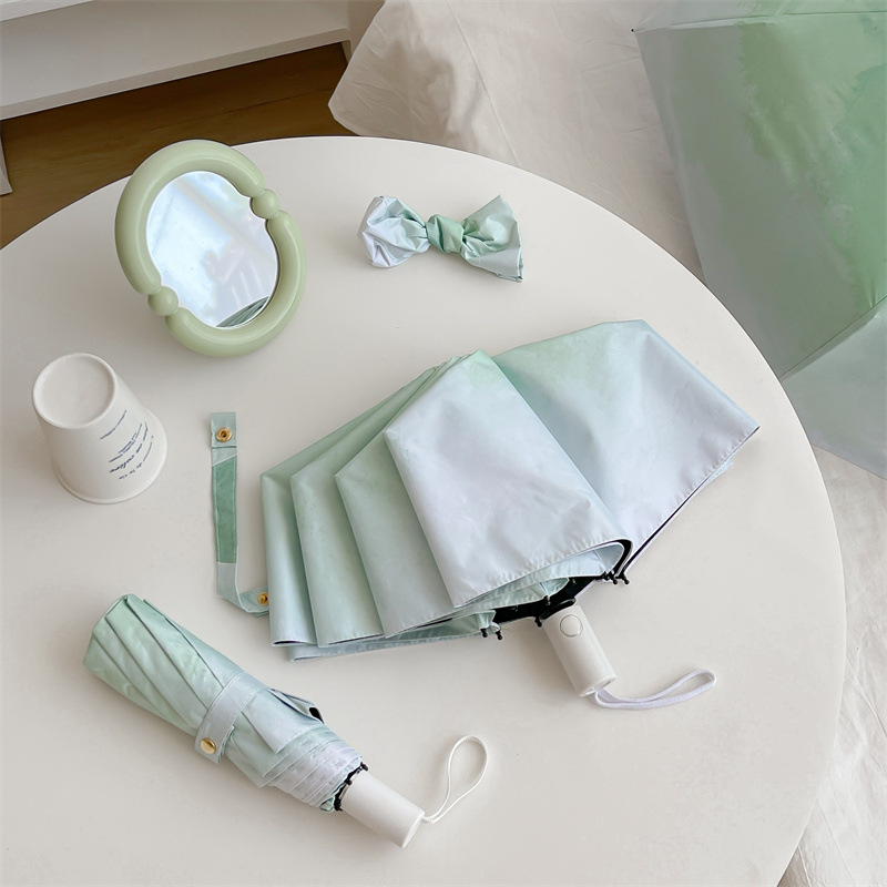 渐变遮阳雨伞晴雨两用女三折黑胶防晒伞防紫外线太阳伞折叠自动伞详情14