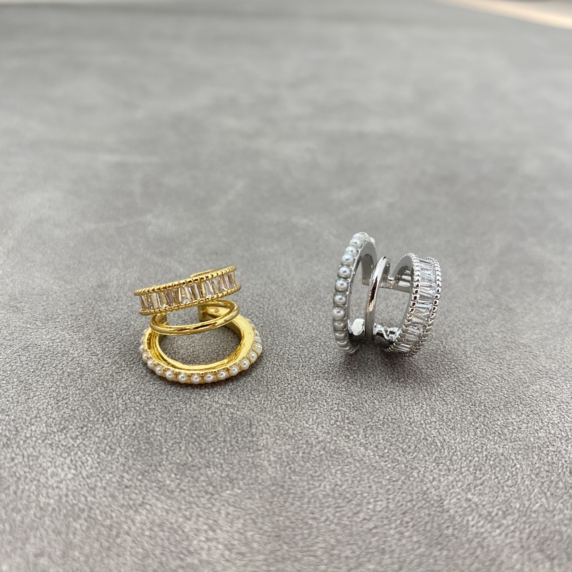 无耳洞多层珍珠锆石耳骨夹款轻奢饰品个性迷你气质小众设计师耳环详情13