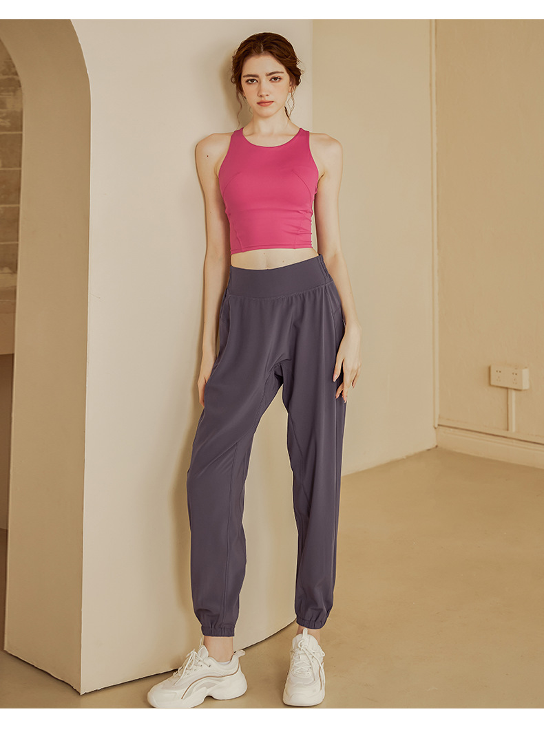 高腰松紧运动裤女宽松束脚瑜伽裤速干裤跑步裤休闲显瘦长裤健身裤详情14