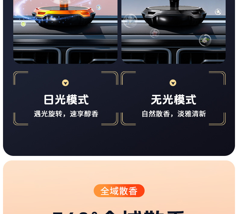 Vehicle-mounted solar-powered rotating helicopter, vehicle-mounted glasses, dog aromatherapy, car perfume, ornaments, in-car aircraft aromatherapy pic 8