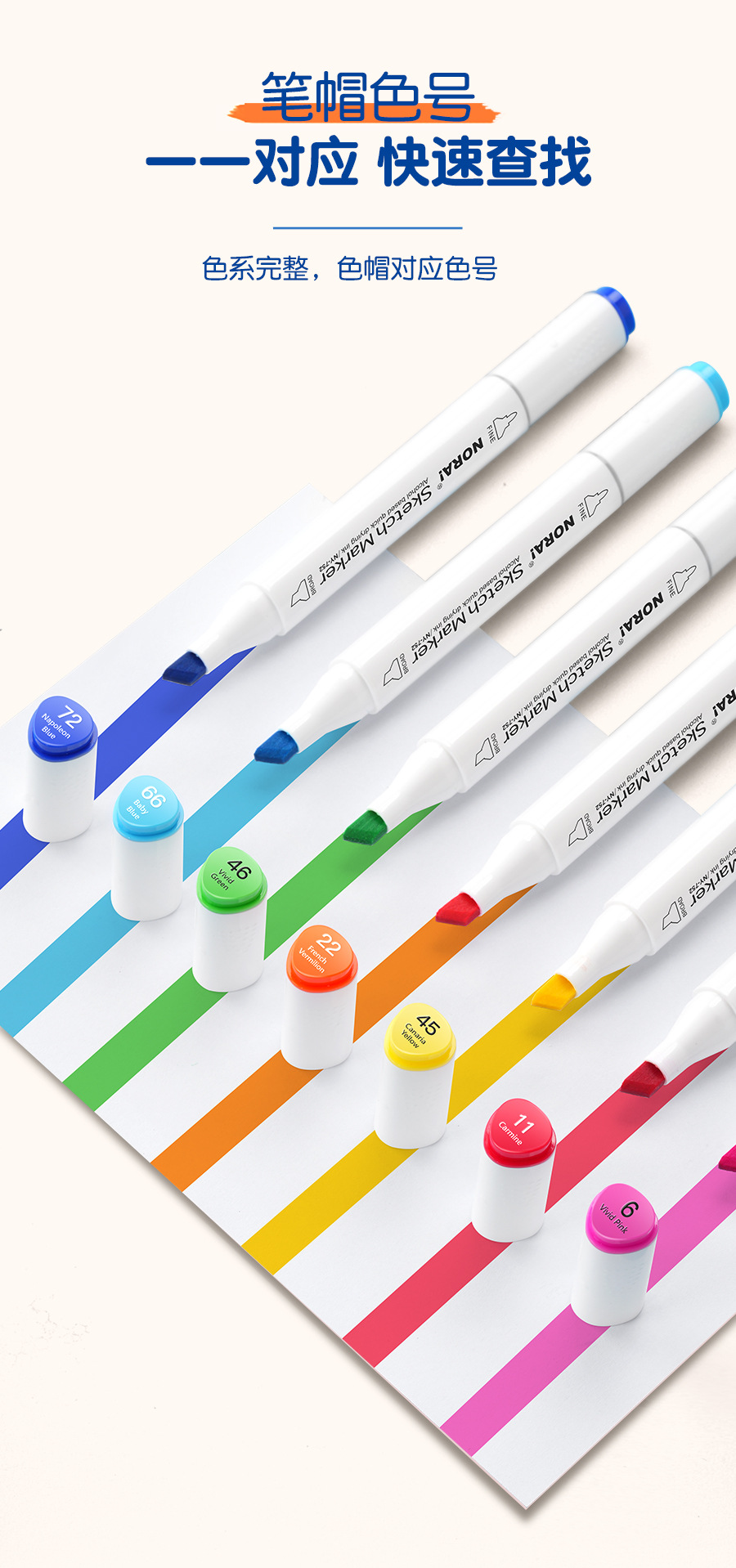 Tianhui Cross-border Double-headed oil-based marker pen, four-corner rod, large-capacity square head watercolor pen, student painting and design brush pic 15