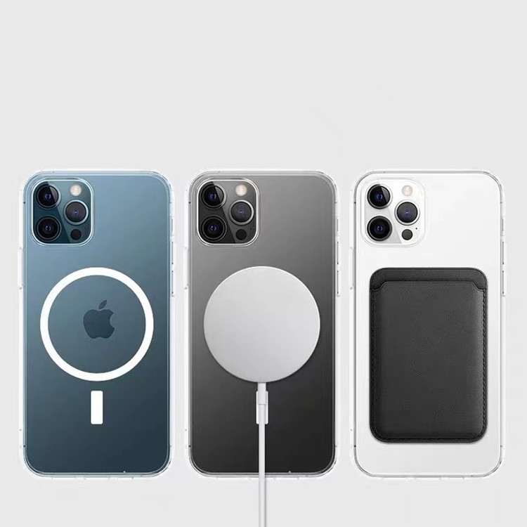 Magnetic phone case for iPhone 15, acrylic transparent protective case for iPhone 13, and magnetic wireless charging case for iPhone 12 pic 3