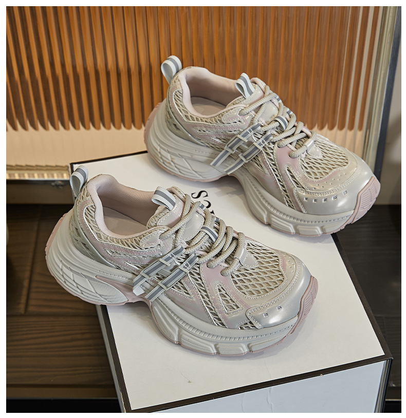 吸膜底老爹鞋女2025春夏新款透气网面运动鞋复古休闲女鞋百搭鞋子详情35