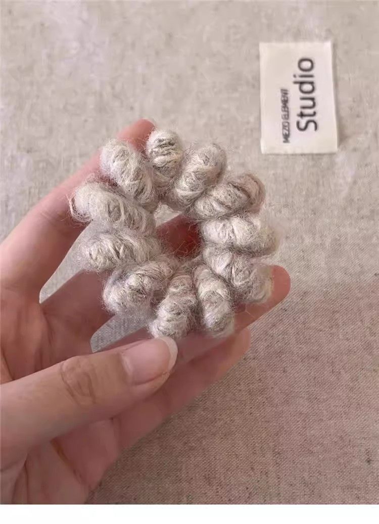 高弹力毛绒电话线发圈女秋冬气质头绳丸子头扎发皮筋耐用高级感发饰详情10