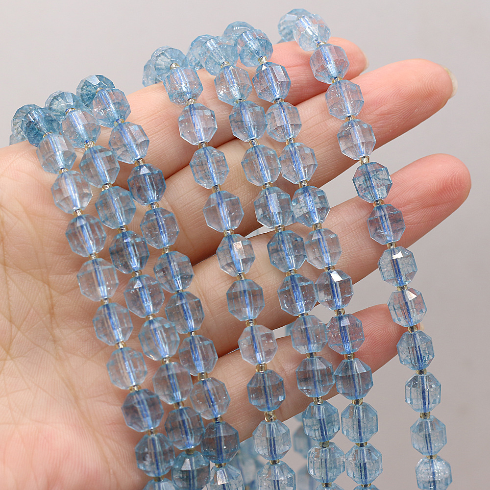 Wholesale of natural rose quartz rough stone cut surface bucket beads, crystal agate, diy jewelry accessories, semi-finished products, handcrafted beads pic 19