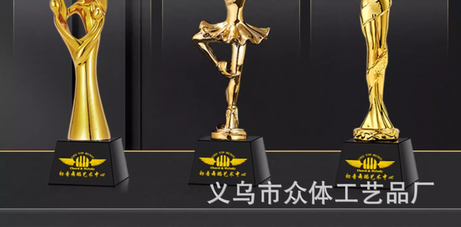 Wholesale of new gold, silver and copper thumb five-pointed star employee award crystal trophies from the Creative Resin Trophy Team pic 26