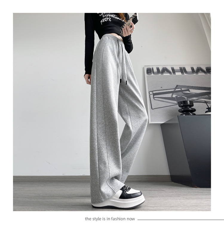 加绒香蕉裤女2025新款秋冬运动卫裤小个子高腰显瘦直筒窄版阔腿裤详情22