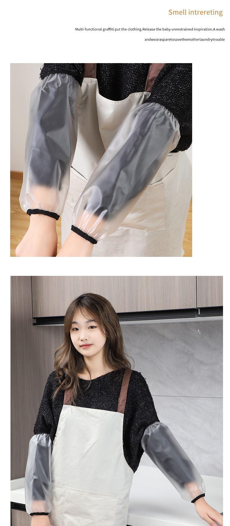 Extended waterproof sleeve covers for men and women, transparent sleeves for autumn and winter, oil-proof for kitchen work, dirt-proof, adult sleeve protection pic 14