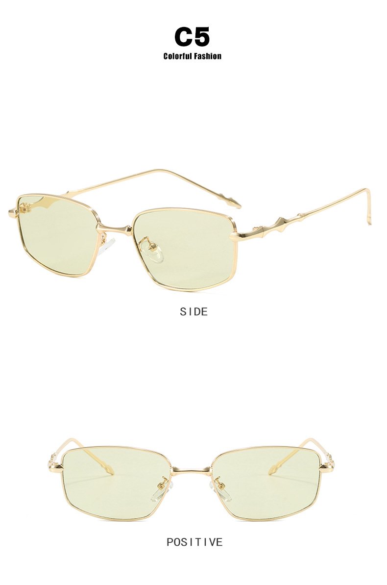 Square irregular-shaped sunglasses for both men and women, small and narrow frame sunglasses, new 2024 high-end retro sunglasses pic 13