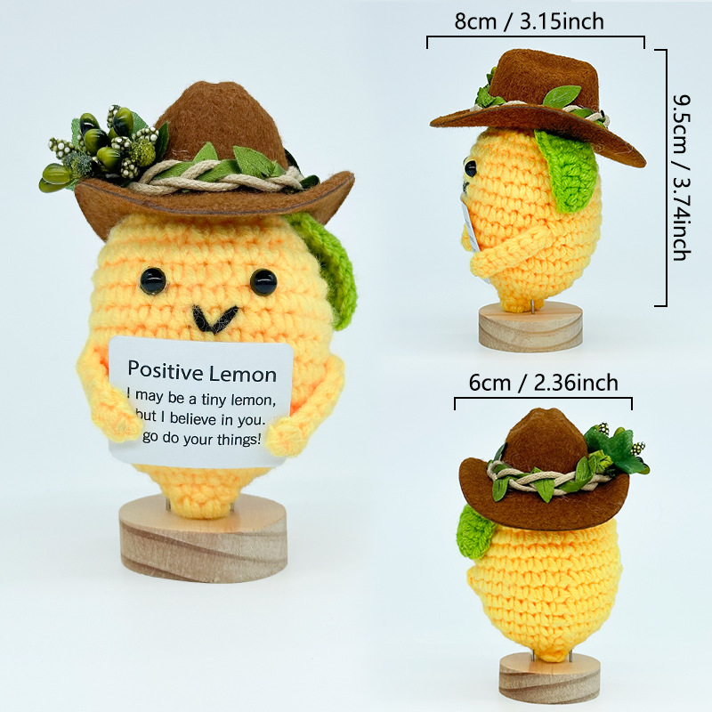 跨境爆款钩织牛仔帽玩偶情绪玩偶纯手工励志抱卡玩偶系列精美礼品详情14