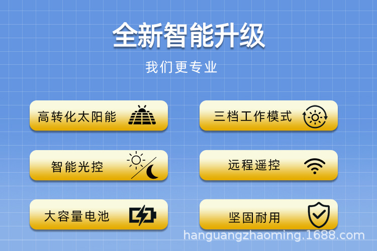 太阳能照明灯户外庭院灯投光灯感应壁灯led家用太阳能户外灯爆亮详情4