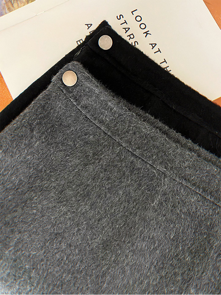 Four Beauties Slimming 100% short plush woolen A-line short skirt for women 25 winter New minimalist half skirt 9442 pic 48