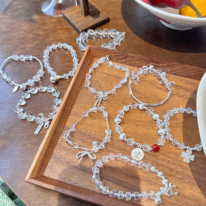 白水晶手链合集女啥25纯银手工手串 小清新百搭时髦叠戴款首饰详情2