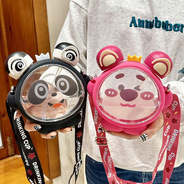 儿童可爱便携水壶女生大肚吸管塑料杯夏季学生上学男孩吸管杯子详情10
