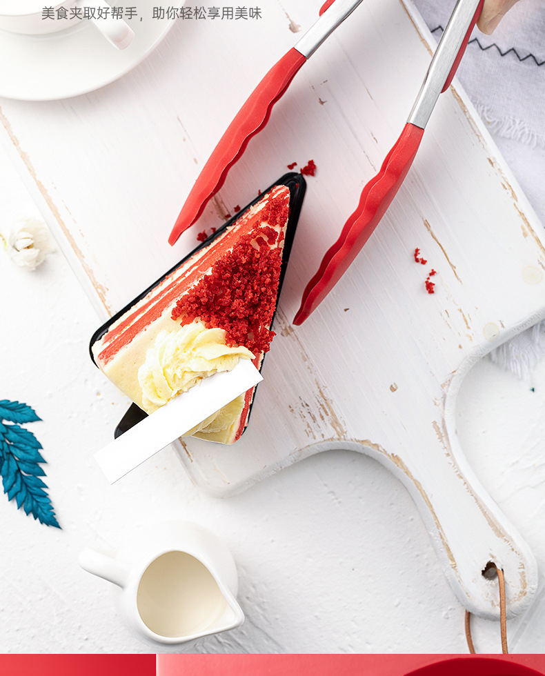 Amazon silicone food tongs, stainless steel food tongs, barbecue tongs, steak tongs, high-temperature resistant kitchen tool tongs pic 13