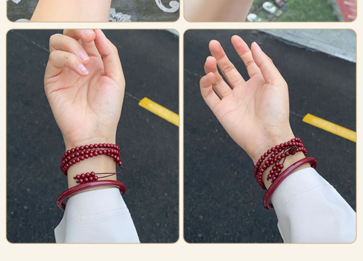 高含量朱砂手串紫砂手串手工编织散珠圆珠diy串珠配朱砂真品详情5