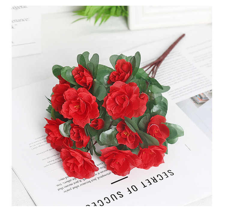 杜鹃花仿真花假花婚礼客厅装饰场景布置艺术插花户外工程办公文化仿真园艺玫瑰摆件详情14