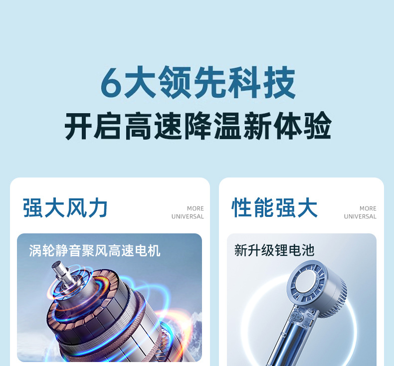Ultra-high-speed mini fan for powerful cooling, handheld semiconductor mini portable usb charging, strong wind force small electric fan pic 3