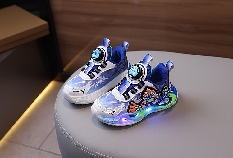 旋转扣小孩儿童鞋子男童运动鞋女童篮球鞋透气皮面软底防滑跑步鞋详情10