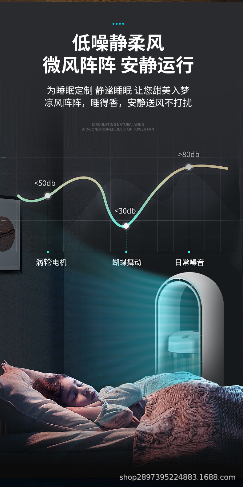 无叶风扇电风扇家用宿舍空调扇USB冷风扇喷雾水冷桌面风扇跨境详情27