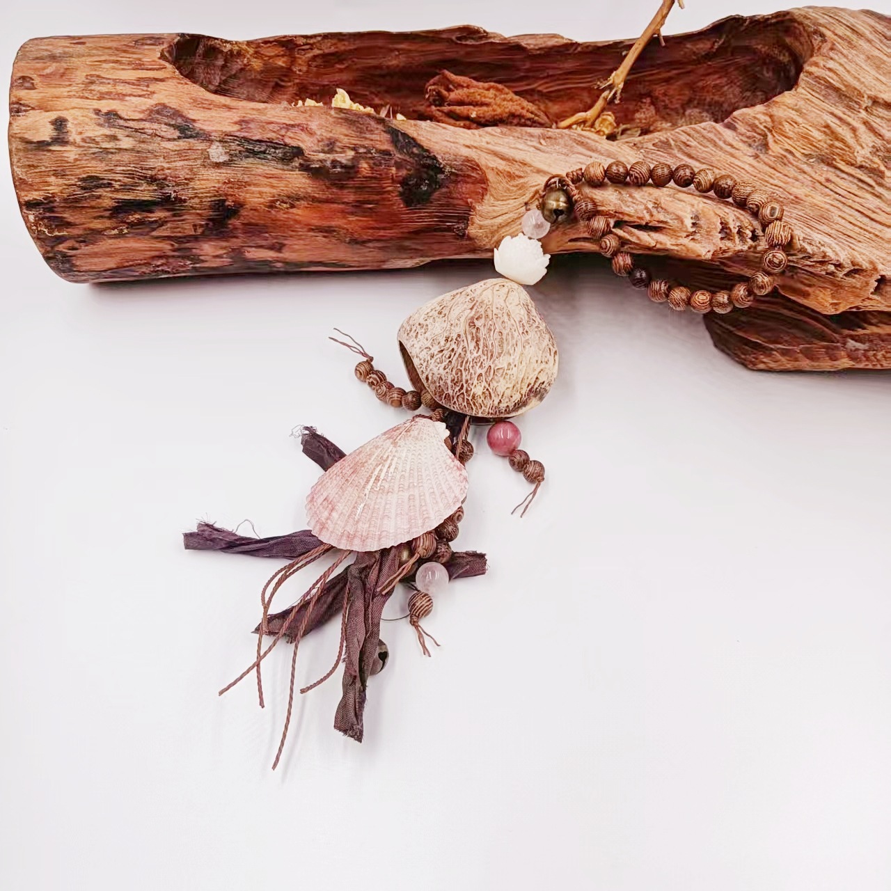 林蝶植物果壳手摇铃串手链瑜伽伴奏手工成品风铃乐器自然清新详情5