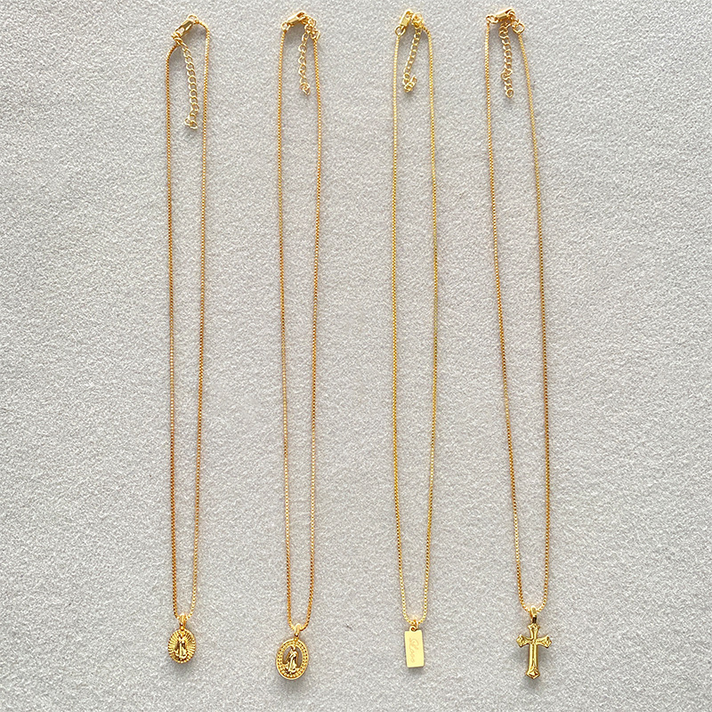 黄铜镀18K真金 欧美小众时尚简约风高级感小众吊坠项链颈项链饰品详情11