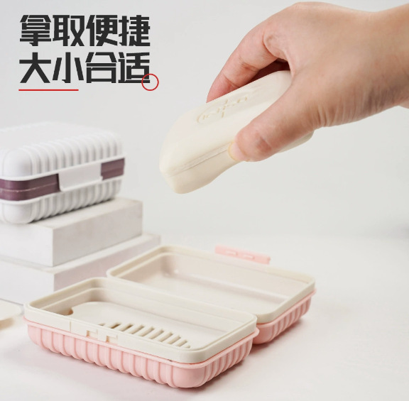 便携式家用肥皂盒香皂盒时尚卫生间加厚创意旅行肥皂盒带盖肥皂盒详情1
