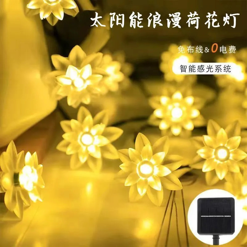 LED solar light strings, Christmas festival outdoor camping tents, canopies, wedding decorations, star lights, round ball colored lights pic 1