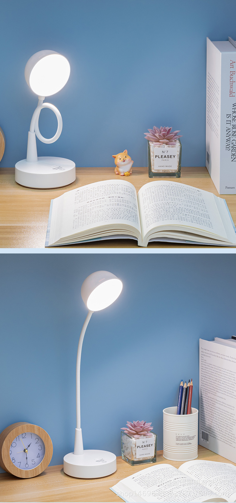 迪伽迪LED护眼台灯C口USB充插两用无极调光三档切换色温宿舍学习阅读灯夜灯照明详情15