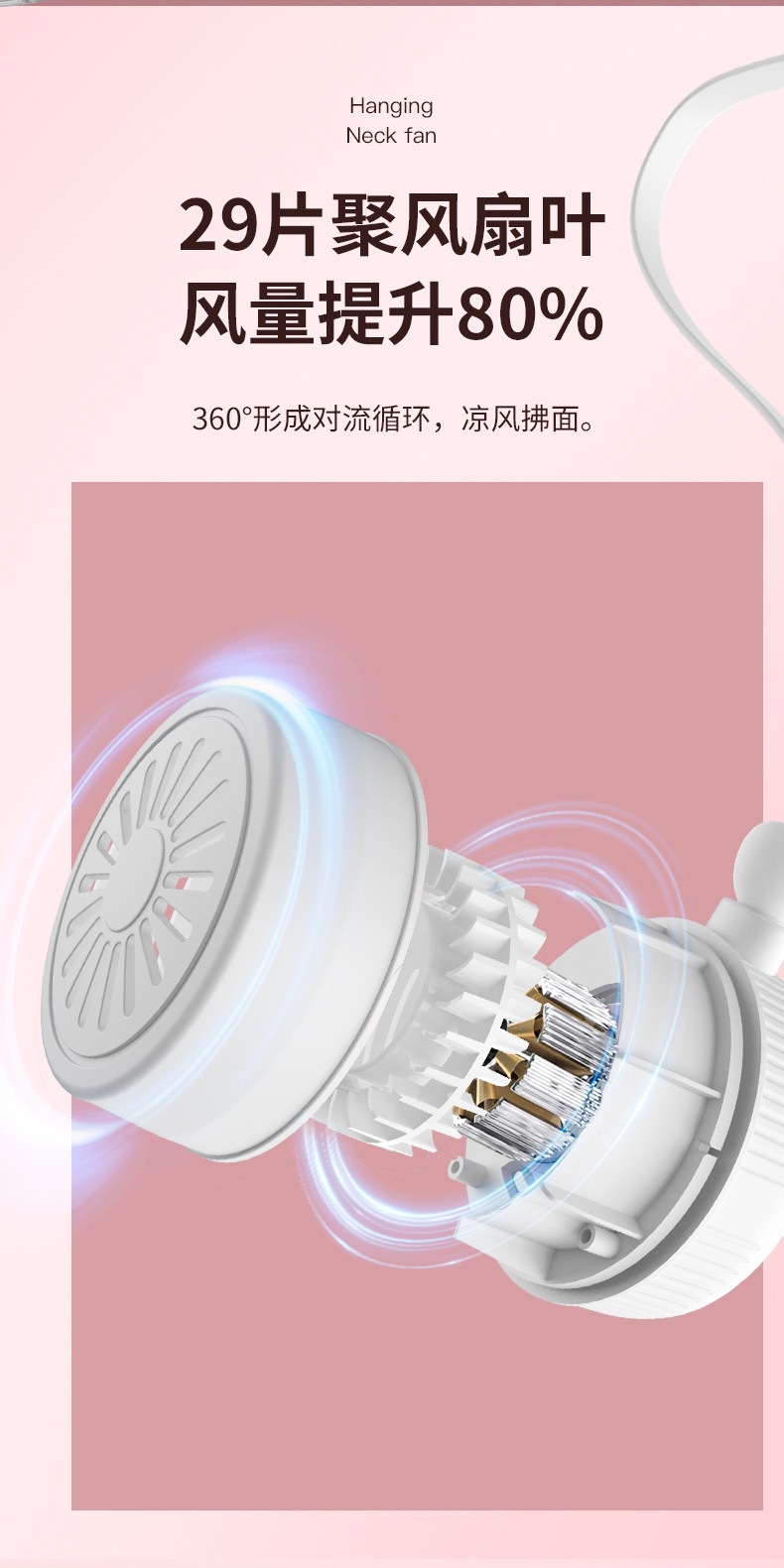 折叠挂脖无叶风扇便携式静音户外懒人随身迷你运动迷你无叶小风扇详情8