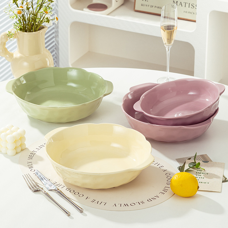 Underglaze cream style ceramic tableware, light luxury home use, high appearance level bowl, plate, vegetable plate DIY combination bowl and chopstick set pic 28