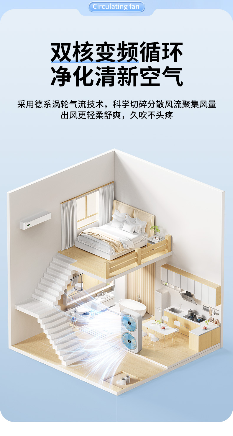 2025新款跨境夹子风扇桌面风扇usb充电款家用宿舍静音大风力风扇详情7