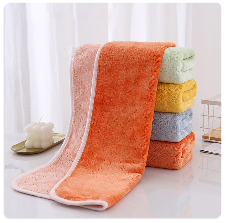 Wholesale coral fleece double-sided dual-color towel blanket, household skin-friendly soft thickened absorbent towel and bath towel from the manufacturer pic 13