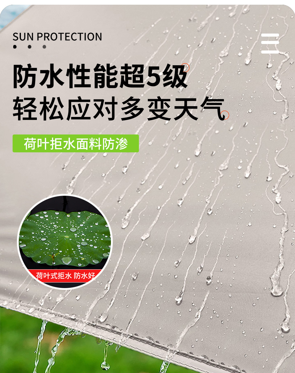 Dovetail canopy tent for outdoor lazy camping, no need to build a rain and sun protection camping sunshade, with thick black rubber canopy pic 13