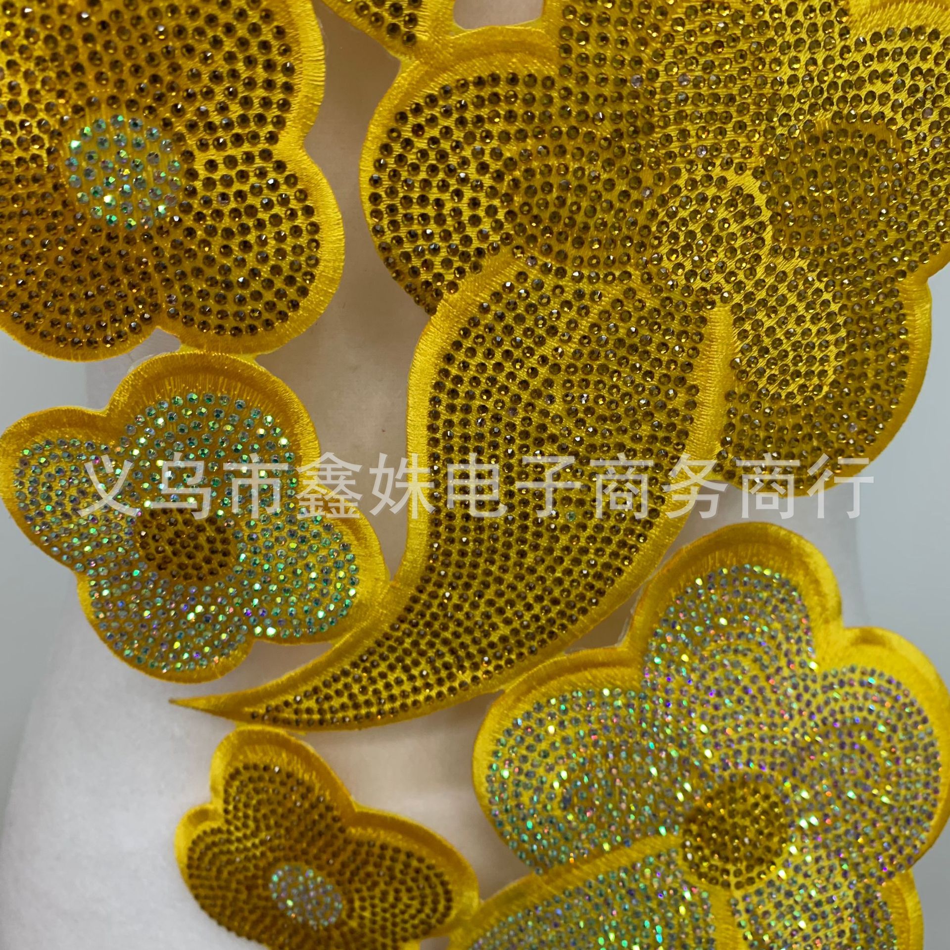 Multi-color adhesive full diamond collar flowers, multi-color large embroidered fabric stickers for stage costumes, opera and animation accessories pic 23