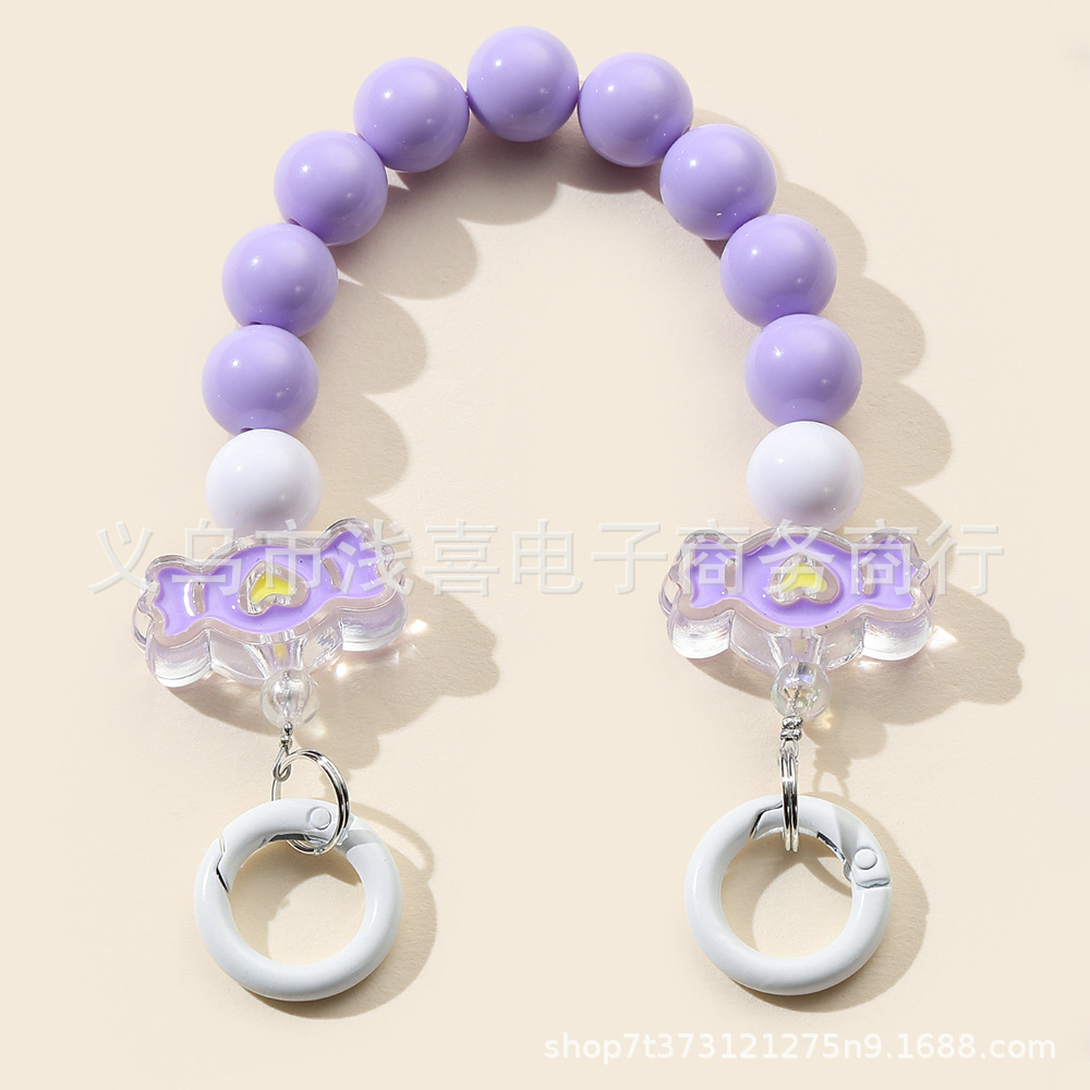 European and American InS-style cartoon acrylic round bead hand chain phone case diy accessory, mobile phone chain beaded for women pic 8