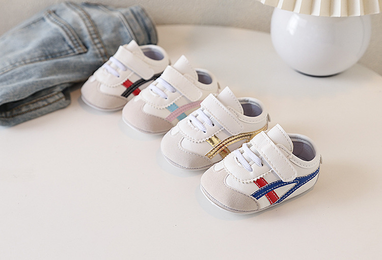 New Spring and Autumn baby sports shoes for boys and girls, color-blocking soft-soled baby shoes, soft-soled baby shoes for 0-1 year old toddlers, no single shoes that fall off pic 2