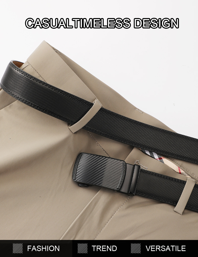 新款男士锌合金自动扣休闲商务腰带跨境热销二层牛皮皮带temu代发详情6