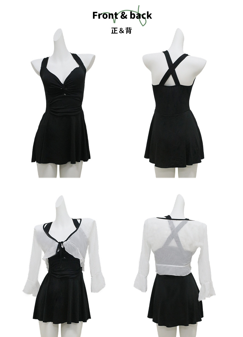 A new conservative one-piece swimsuit for women in 2026, which covers the belly and makes you look slimmer. Swimming women wear outer shirts to soak in hot springs. 125333 pic 17