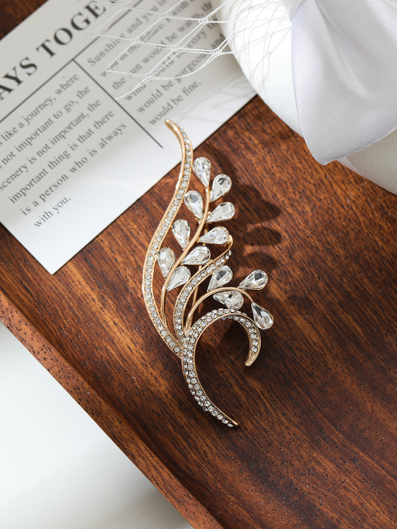 麦穗胸针优雅西装别针防走光胸花韩版水钻复古气质礼服外套领针详情7