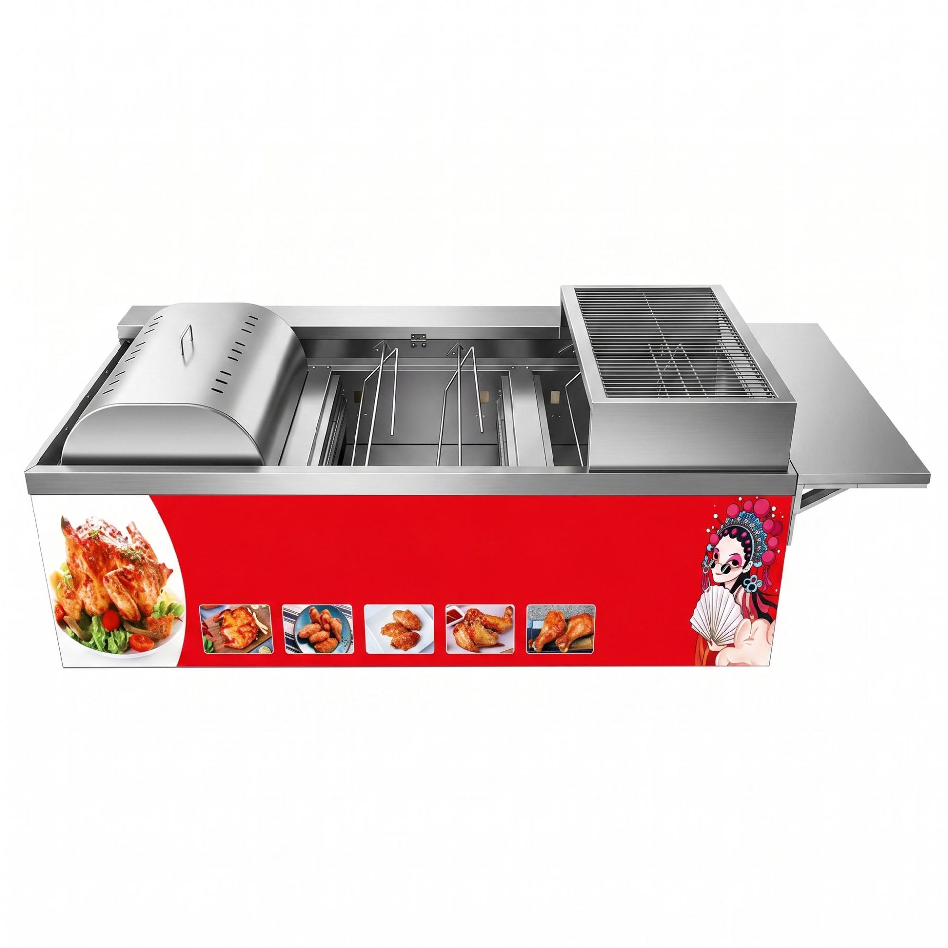 Commercial gas-fired chicken and donkey roasting oven, 360-degree automatic rotating poultry roasting oven, multi-functional barbecue oven, equipment for setting up stalls pic 8