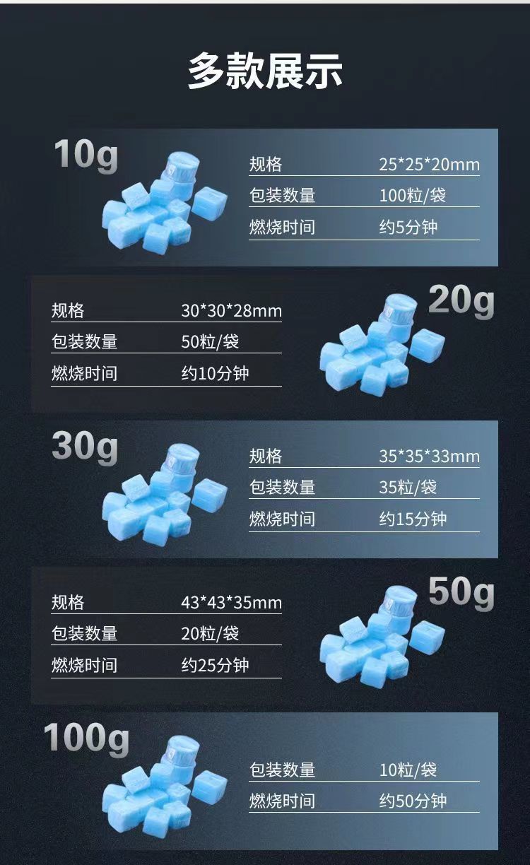 固体酒精块酒精整箱厂家批发火锅炉砂锅酒精炉烧烤户外引燃块固态详情10
