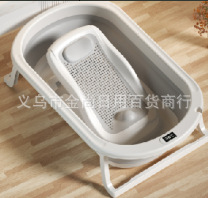 新款婴儿洗澡盆宝宝可坐躺家用便携感温浴盆新生儿可折叠洗浴盆详情5