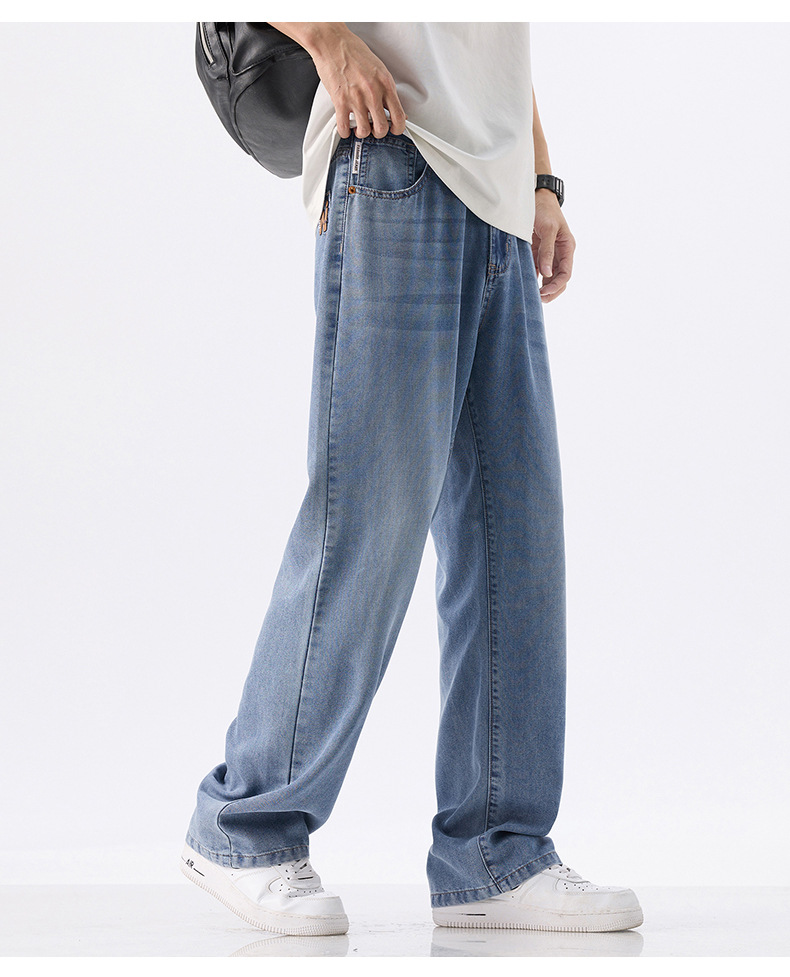 2025天丝牛仔裤男款夏季新款薄款直筒阔腿莱赛尔男士冰丝休闲裤子详情16